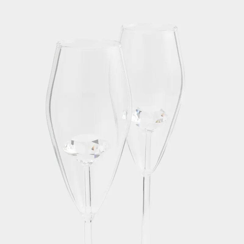 Drinking glass, 210 ml, 2 pcs, Glass, Crystal, Crystal shape, image-4