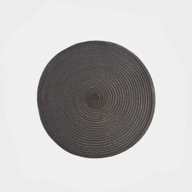 Placemat, 38 cm, polypropylene/PET, Round, Graphite, Basic