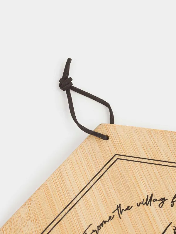 Cutting board, 25x22 cm, bamboo, hexagonal, Bee, Honey, image-2