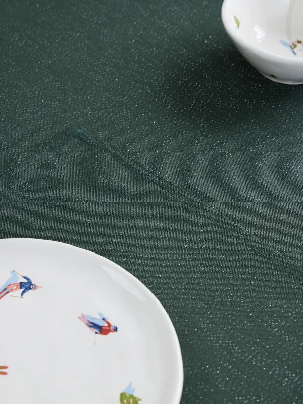 Placemat, 30x45 cm, polyester, rectangular, dark green, Green speckled, image-3