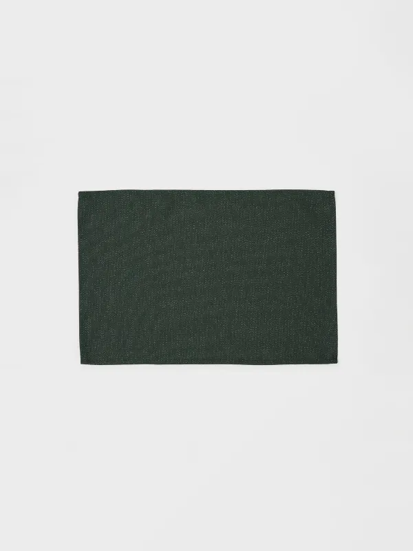 Placemat, 30x45 cm, polyester, rectangular, dark green, Green speckled, image-0