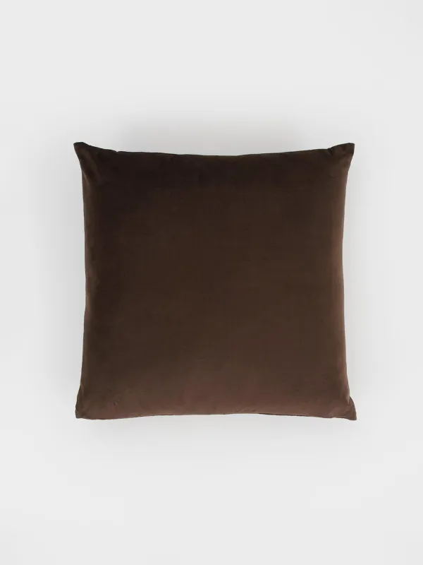 Decorative pillow, 45x45 cm, chenille / velvet, brown, Chenill, image-1