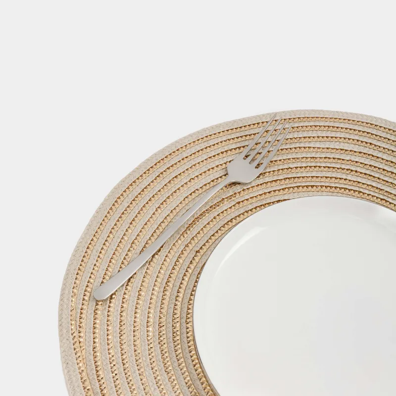 Placemat, 38 cm, polypropylene, round, champagne, Circle, image-2