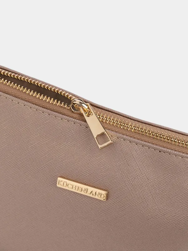 Cosmetic bag, 26x13 cm, PVC, golden, Beauty, image-4