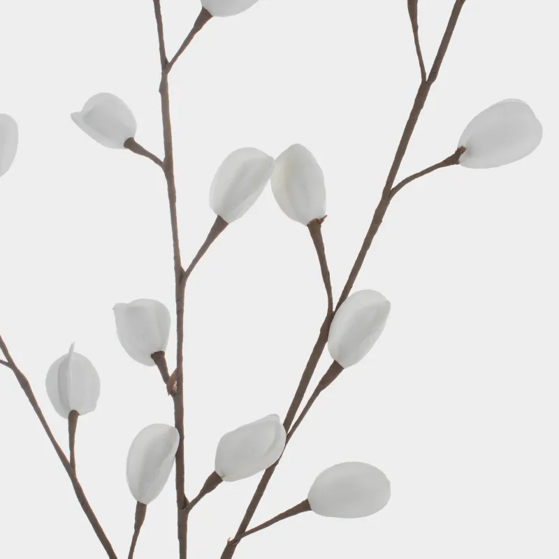 Decorative branch, 1 m, plastic / foam, White leaves, Flower garden, image-3