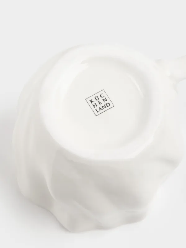 Mug, 440 ml, ceramic, milky, Wavy edge, Crumple, image-4