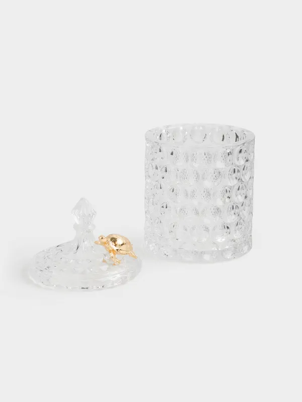 Storage container, 17x10 cm, 550 ml, Glass R / metal, Turtle, Bubbly, image-1