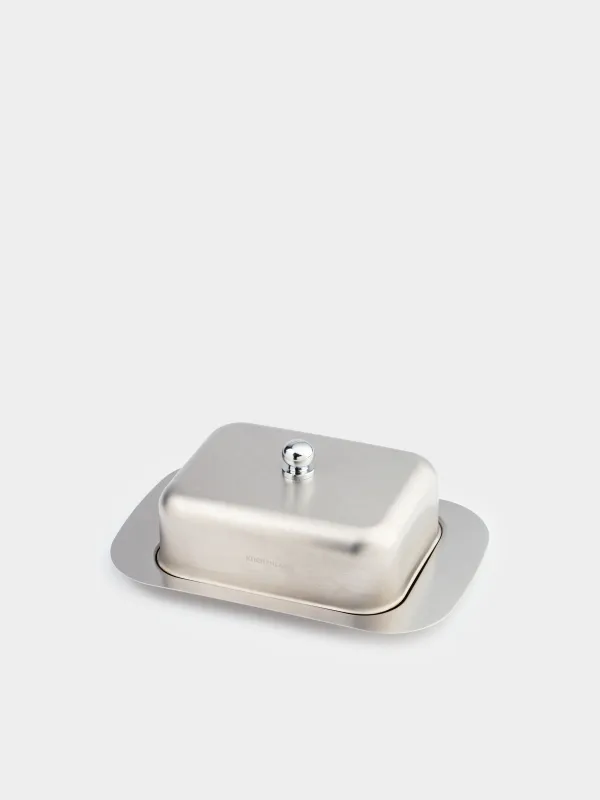 Butter dish, 18 cm, steel, rectangular, Classic, image-3