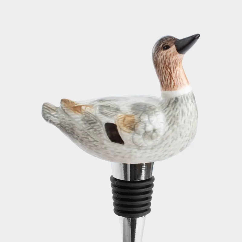 Bottle stopper, 12 cm, metal / ceramic, Duck, Duck, image-4