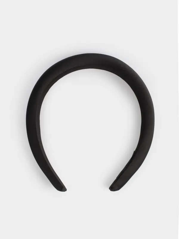 Hairband, 14x16 cm, polyester / plastic, black, Basic, image-0