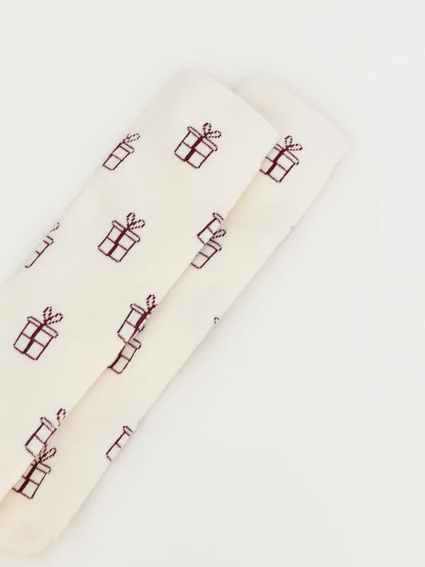 Women's socks, size 36-38, cotton/polyester, milky, Gifts, Cosset, image-1