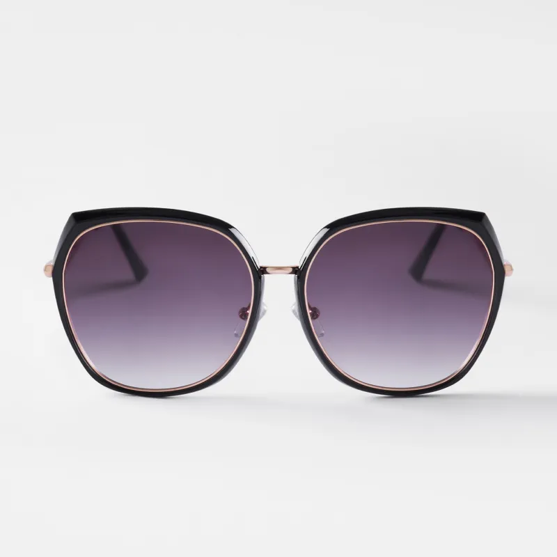 Sunglasses, plastic/metal, black, Grands, Geometric