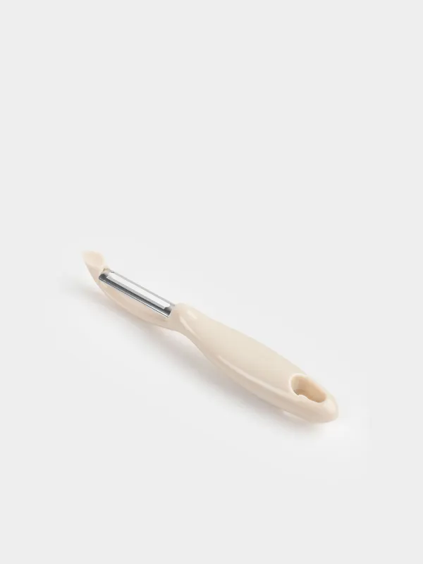 Vegetable peeler, 17 cm, steel / plastic, gray-milky, Regular, image-2