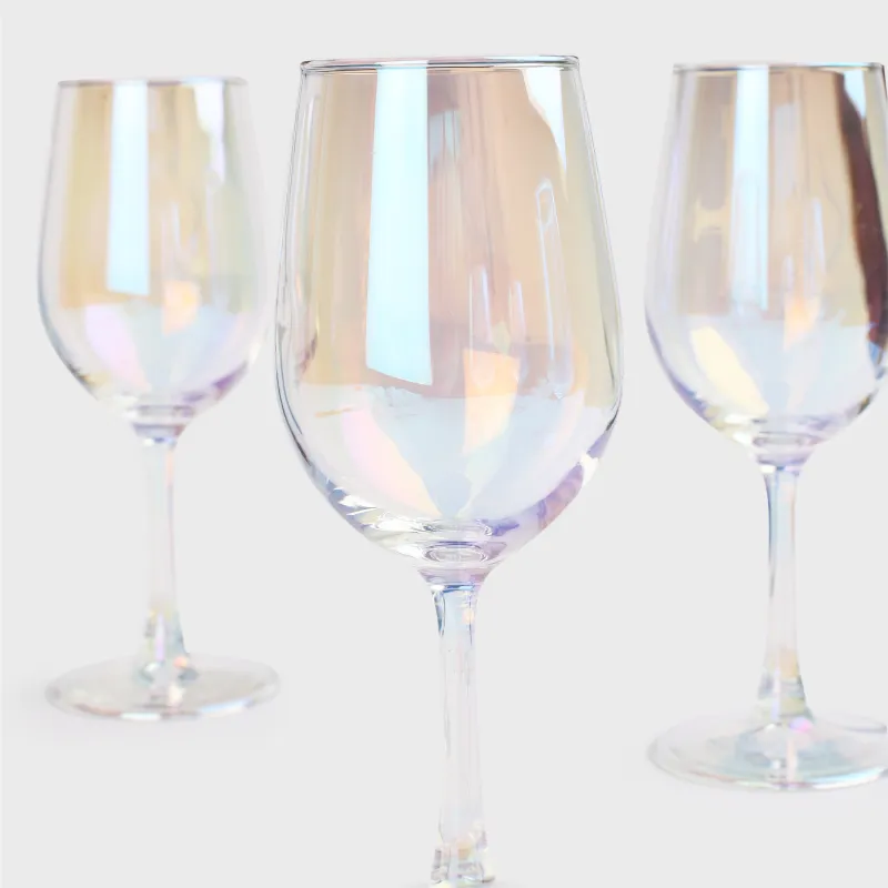 White wine glass, 320 ml, 6 pcs, glass, mother of pearl, Floyd polar, image-4