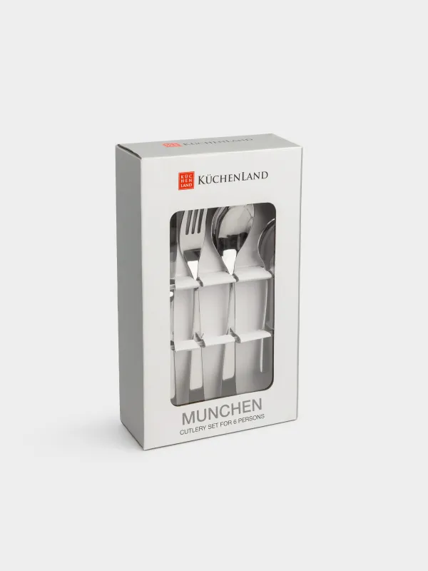 Cutlery, 6 persons, 24 items, steel, Munchen, image-7
