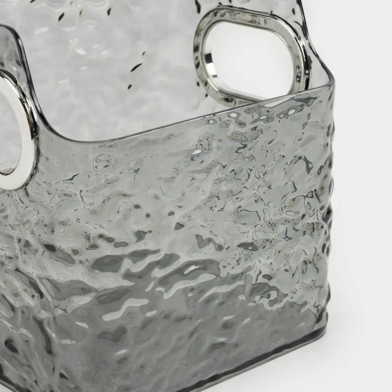 Organizer for cosmetics, 12x12 cm, 4 units, with handles, plastic, gray, Renaissance clear, image-3