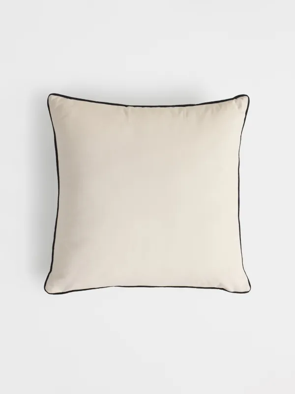 Decorative pillow, 45x45 cm, velvet, milky, Art is a line around your thoughts, Scroll, image-1