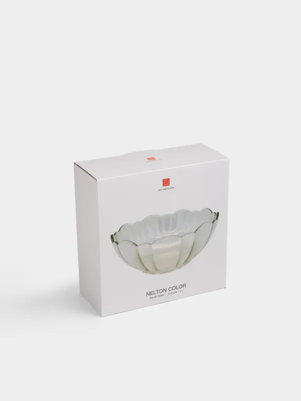 Salad bowl, 18x8 cm, 1 l, glass, yellow, Nelton color, image-4