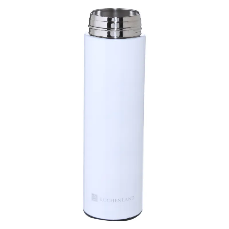 Thermos flask, 500 ml, with thermometer, steel / plastic, white, Celsius, image-1