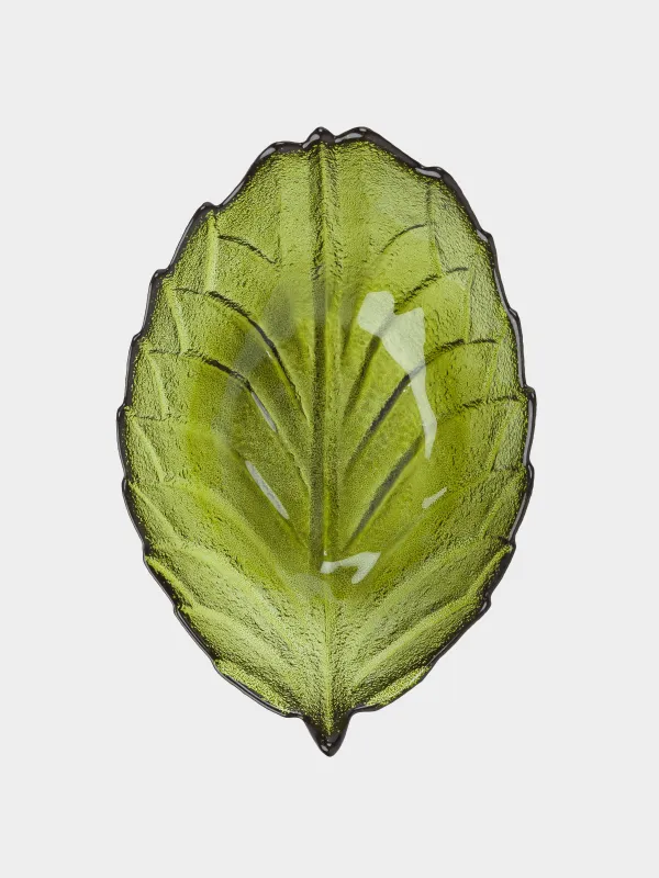 Salad bowl, 24x9 cm, ml, glass, color, Leaf, Curvy, image-4