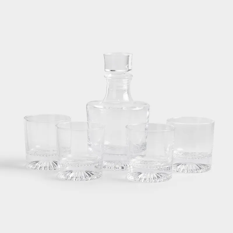 Drink set, 4 persons, 5 items, decanter / glasses, glass R, Valor