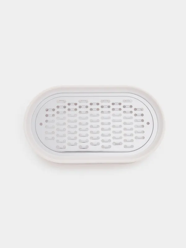 Grater, 14x8 cm, with container, steel/plastic, Dairy, Soft kitchen, image-0