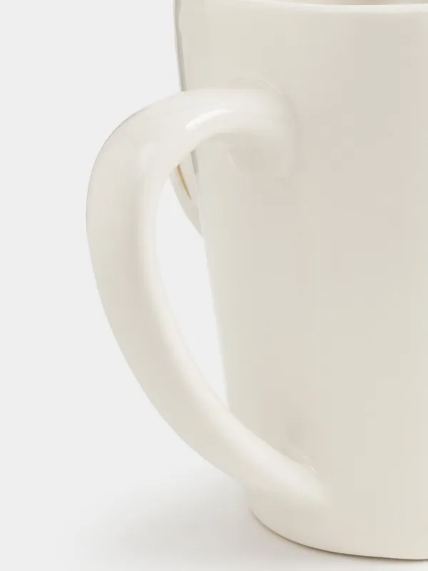 Mug, 500 ml, Ceramic, Woman with glasses, Girls, image-4