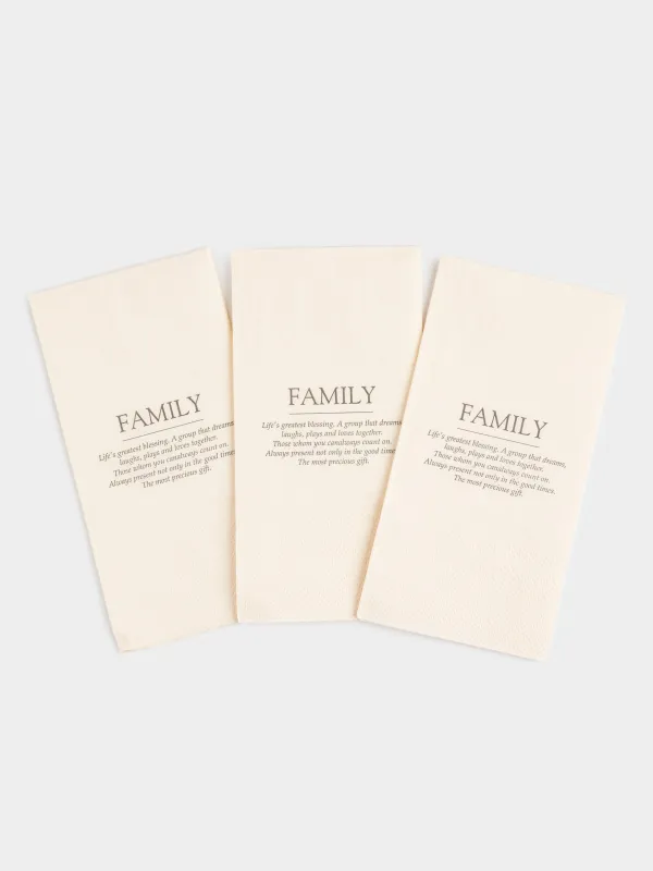 Paper napkins, 33x33 cm, 20 pcs, rectangular, white, Family, Course, image-2