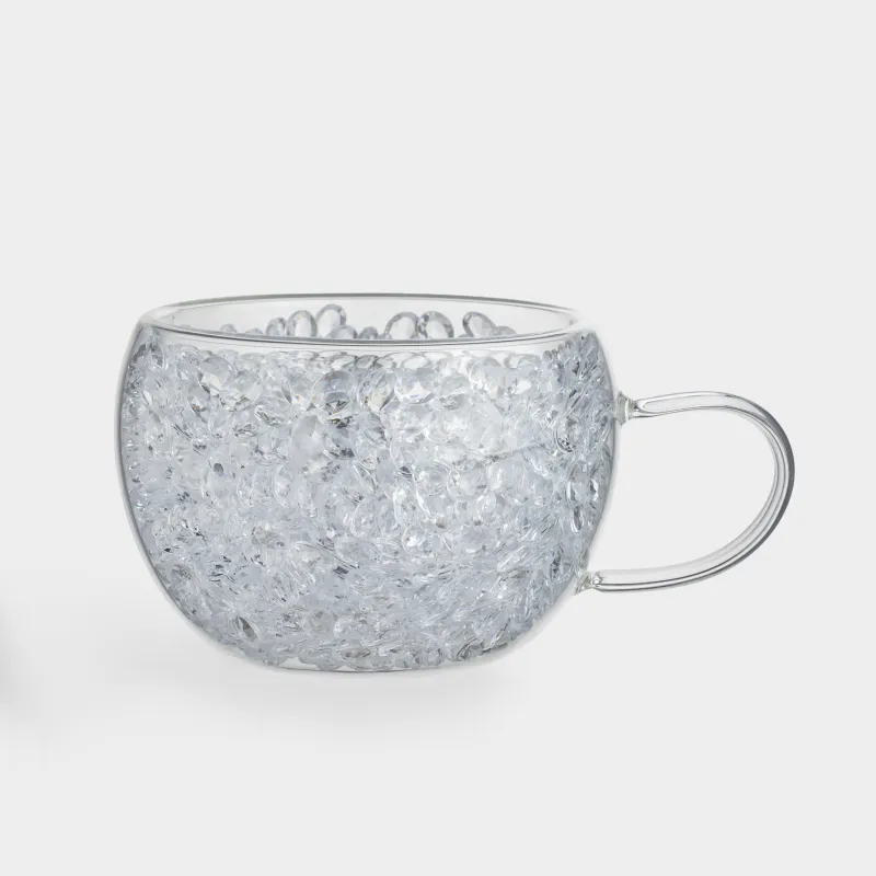 Mug, 270 ml, glass B, with crystals inside, Air decor
