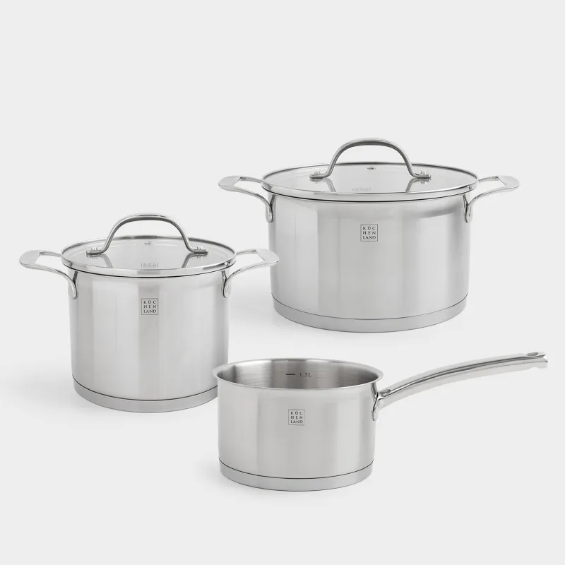 Dinnerware Set, 3 Pieces, small, Silver Stone