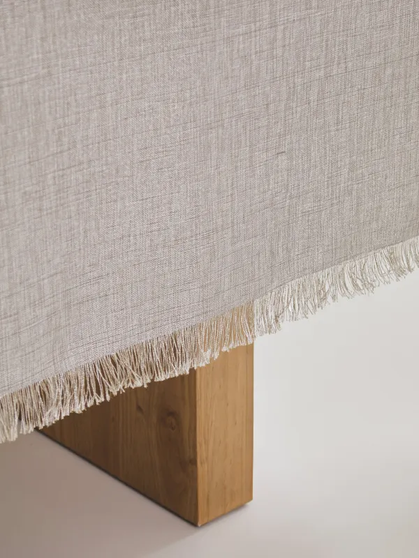 Tablecloth, 160x160 cm, fringed, polyester, grey melange, Beverin, image-7