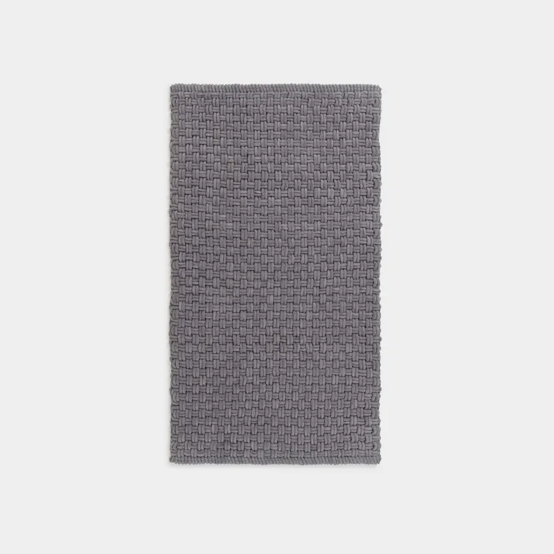 Mat, 60x110 cm, anti-slip, microfiber/cotton, dark grey, Grid, Cozy