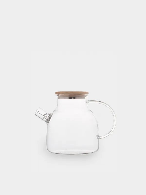 Teapot, 1.2 l, with filter, glass B / wood, Poise, image-3