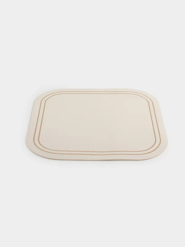 Placemat, 33x33 cm, PVC / polyester, square, milky, Rock vintage, image-1