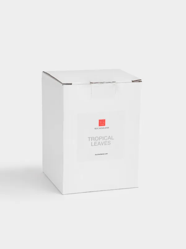 Bathroom tumbler, 11 cm, Glass, Green, Tropical leaves, Tropical leaves, image-3