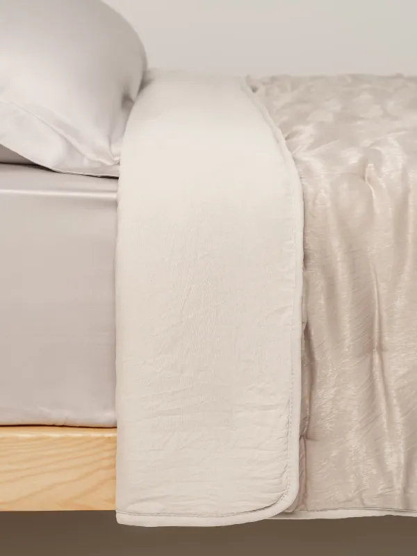 Bedspread, 220x240 cm, velvet, sand, Stitch velvet, image-2