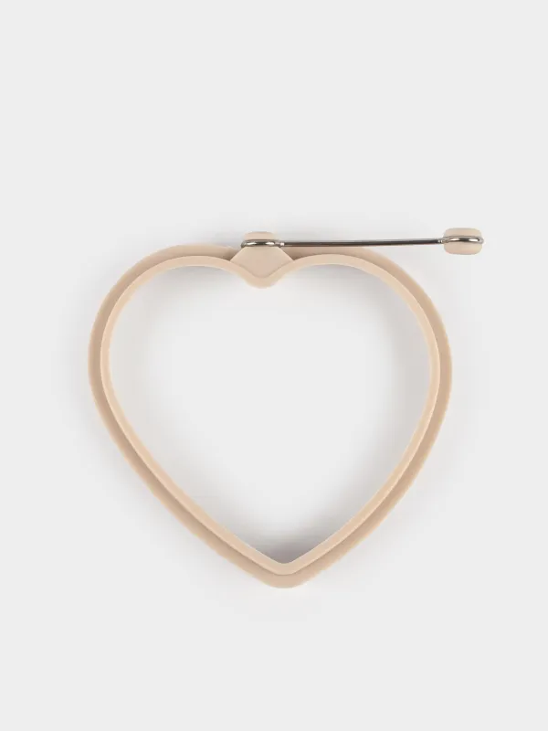 Pancake/Egg mold, 12 cm, Silicone, Beige, Heart, Manny, image-2