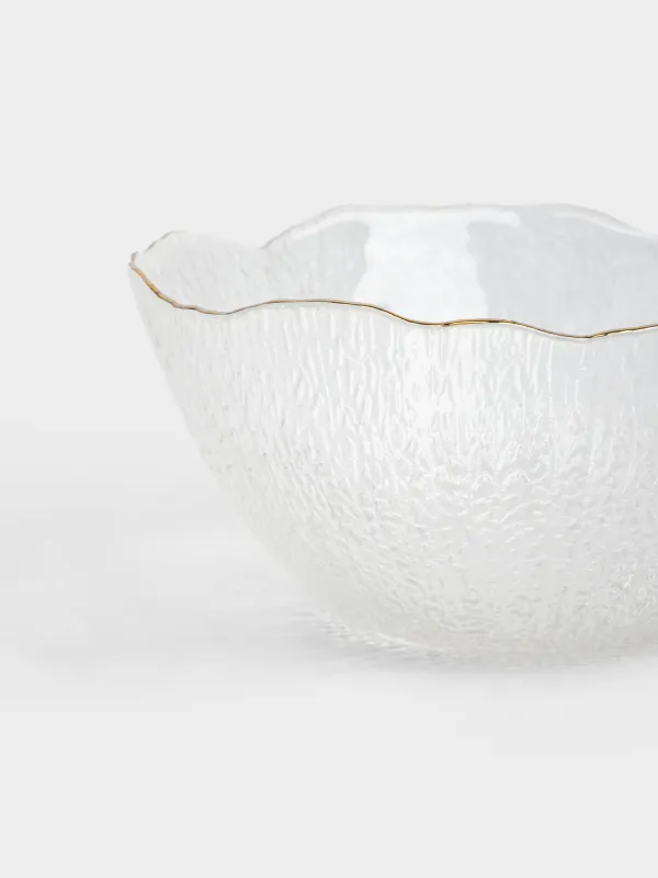 Salad bowl, 17x8 cm, 700 ml, glass, with golden edging, Berg, image-4