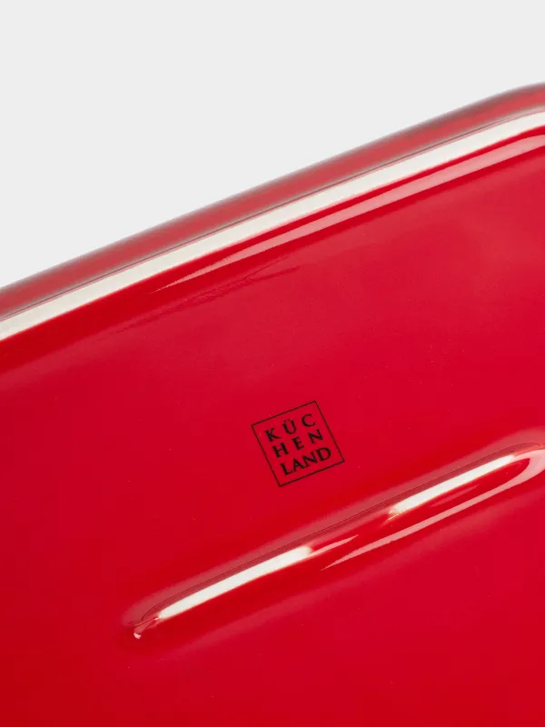 Baking dish, 27x20 cm, ceramic, rectangular, burgundy, Gradient, Cakes gradient, image-5