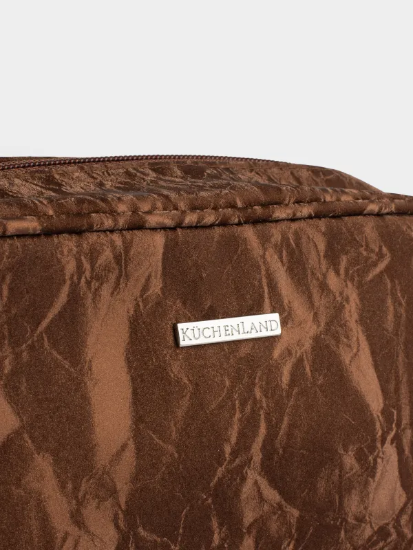 Cosmetic bag, 23х16 cm, polyurethane, brown, Krush, image-2