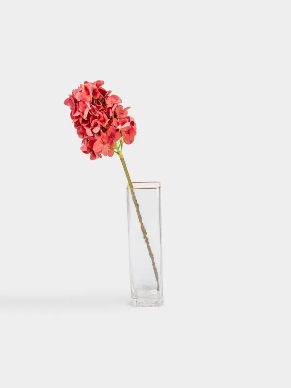 Flower vase, 30 cm, glass, rectangular, with golden edging, Ripply Gold, image-5