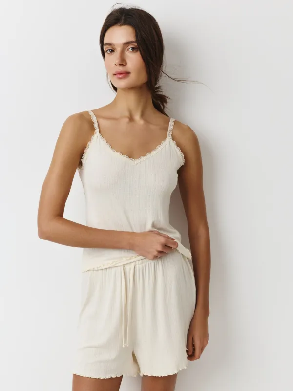 Women's top, homewear, size L, with lace, modal / viscose / elastane, yellow, Dirona, image-0