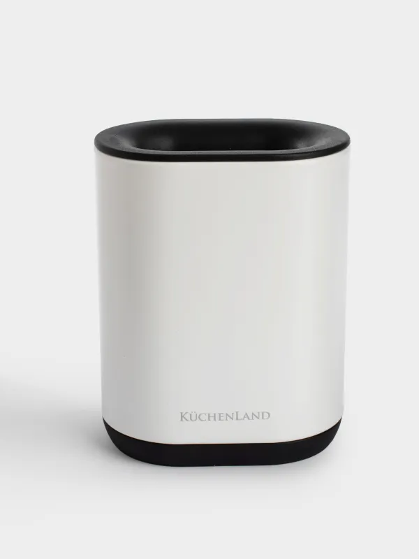 Toilet brush, 53 cm, with stand, rubber / metal, white, Vesta, image-2