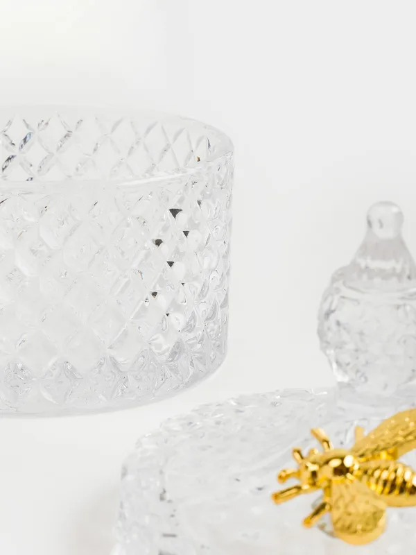 Storage container, 13x11 cm, 320 ml, steclo R / metal, Bee, Honey, image-5