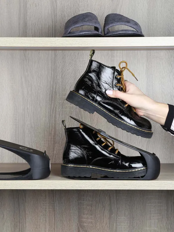 Organizer stand for men's shoes, 29 cm, plastic, black, Compact, image-7