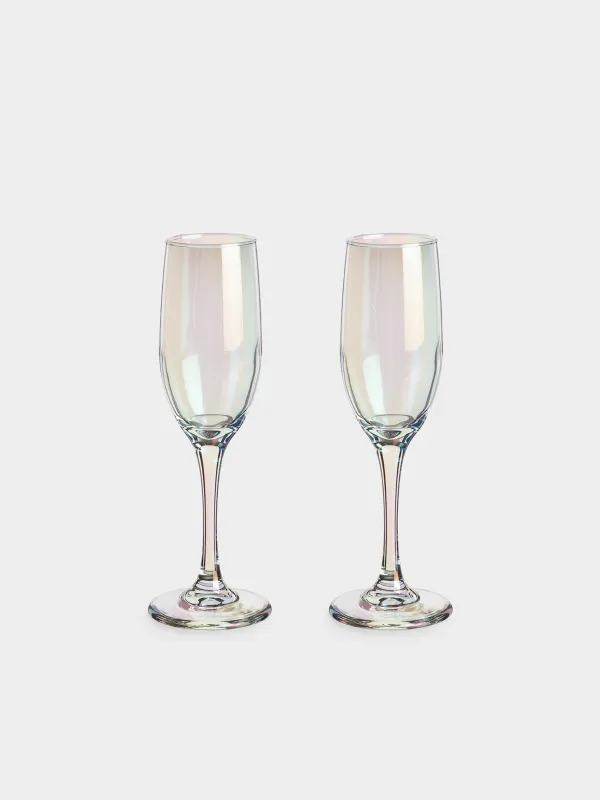 Champagne glass, 180 ml, 2 pcs, glass, mother of pearl, Floyd polar, image-0