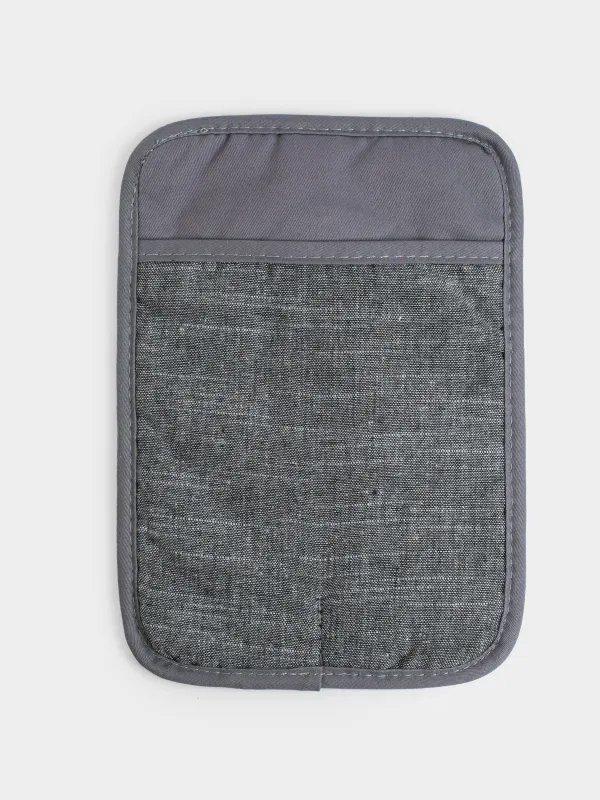 Potholder, 26x18 cm, cotton / silicone, graphite, Bakery striped, image-2