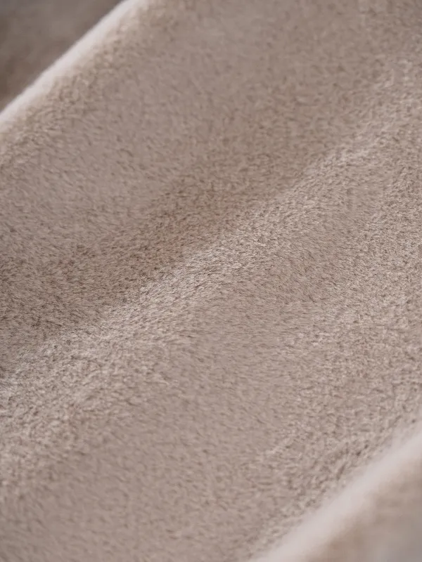 Blanket, 130x170 cm, double-sided, faux fur/flannel, sand, Flannel, image-2