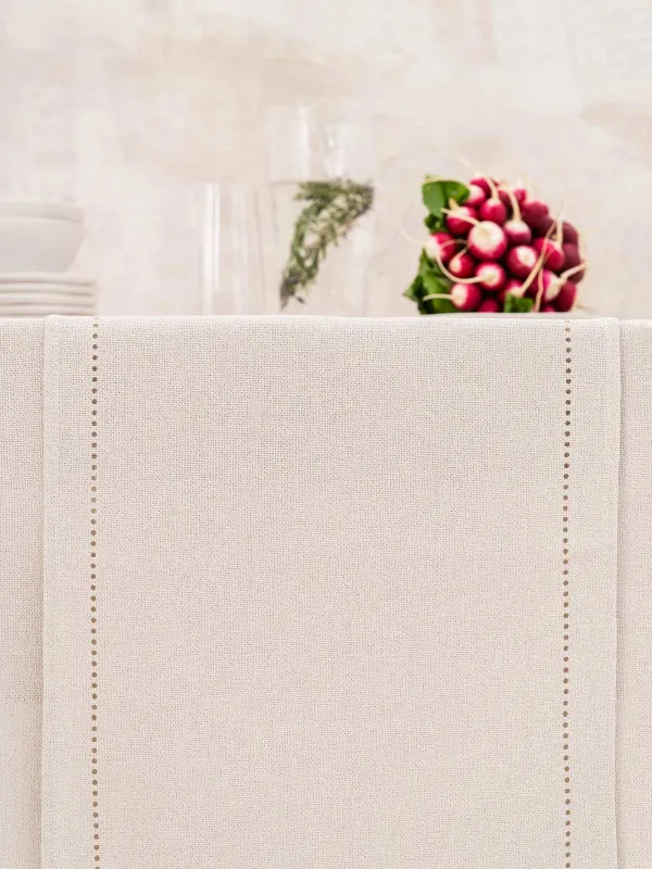 Table runner, 40x160 cm, polyester, silver-cream, Hemstitch, image-6