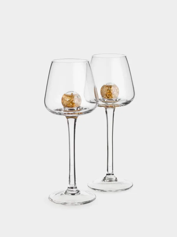 Drinking glass, 50 ml, 2 pcs, crystal glass, Amber ball, Sorento, image-2